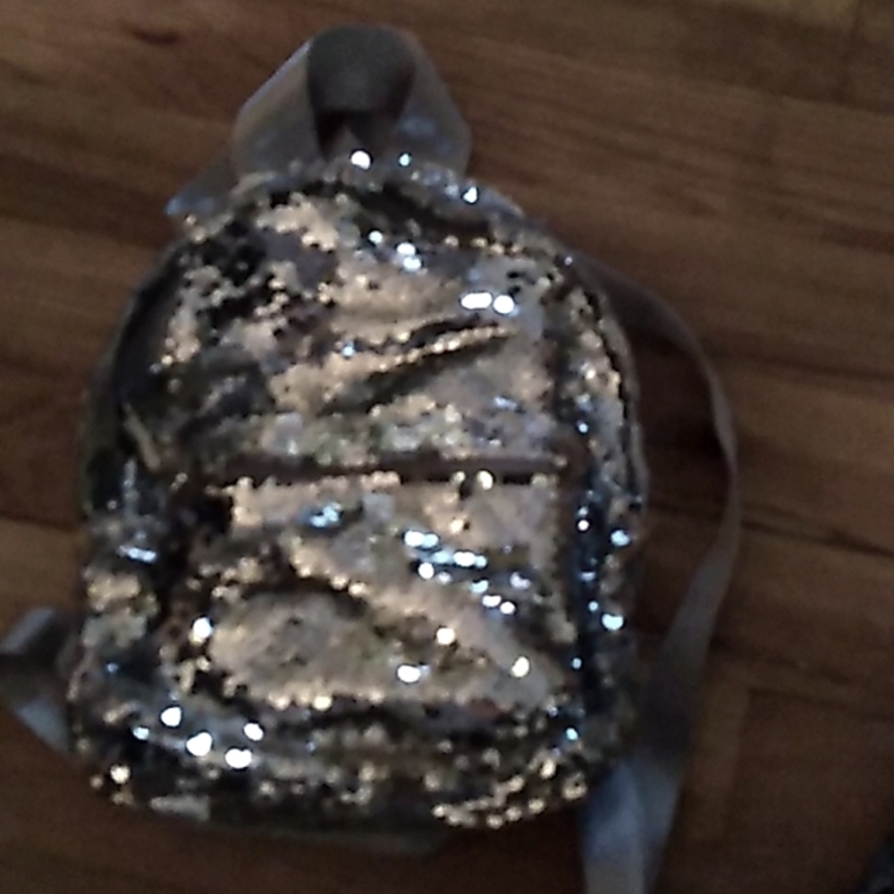 Mini Silver Sequin Wild Fable Backpack - image 3